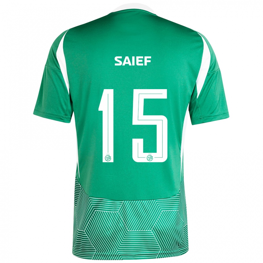 Bambino Maglia Kenny Saief #15 Verde Bianco Kit Gara Home 2024/25 Maglietta