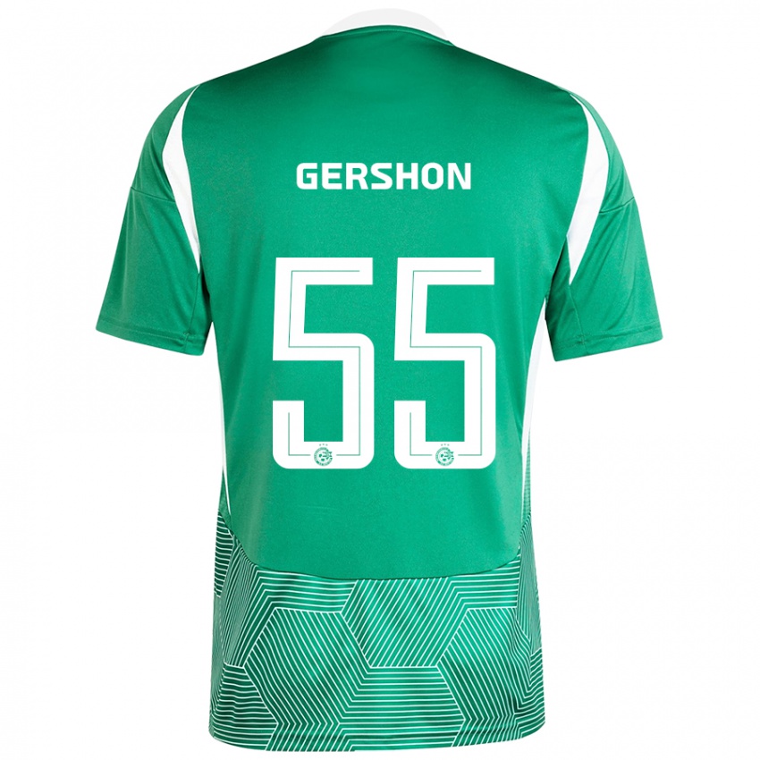 Bambino Maglia Rami Gershon #55 Verde Bianco Kit Gara Home 2024/25 Maglietta