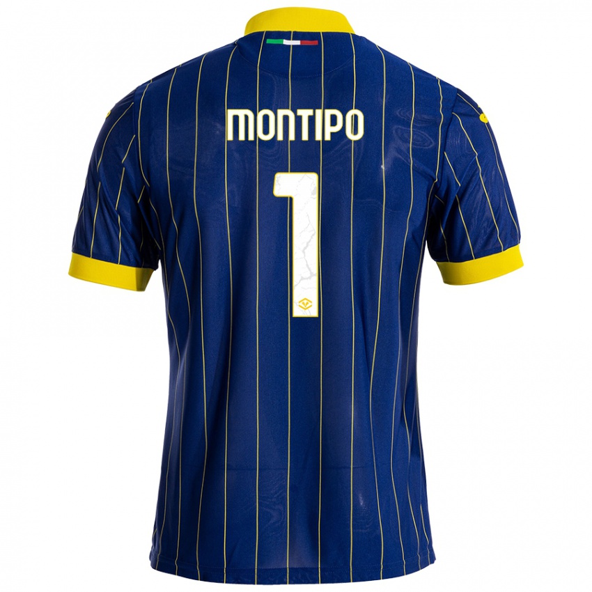 Bambino Maglia Lorenzo Montipò #1 Blu Giallo Kit Gara Home 2024/25 Maglietta