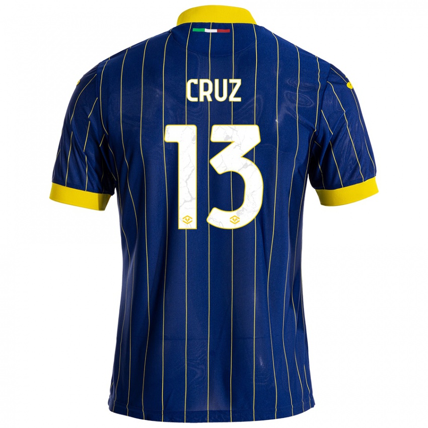 Bambino Maglia Juan Manuel Cruz #13 Blu Giallo Kit Gara Home 2024/25 Maglietta