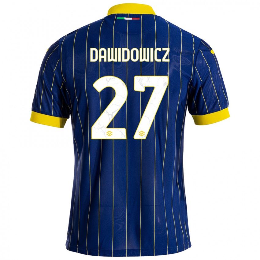 Bambino Maglia Pawel Dawidowicz #27 Blu Giallo Kit Gara Home 2024/25 Maglietta