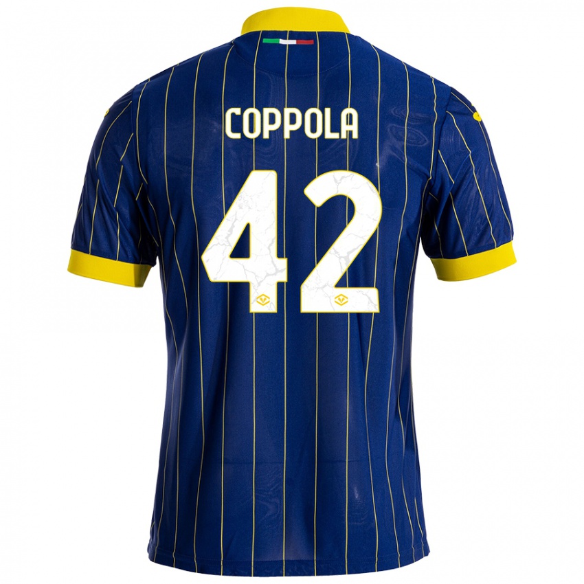 Bambino Maglia Diego Coppola #42 Blu Giallo Kit Gara Home 2024/25 Maglietta