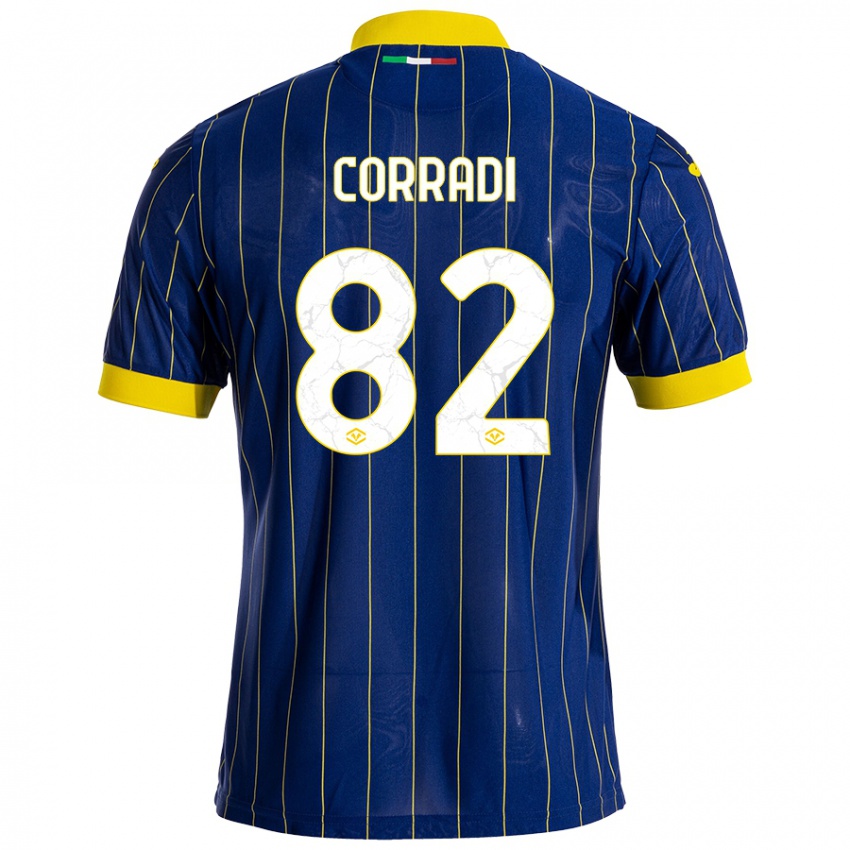 Bambino Maglia Christian Corradi #82 Blu Giallo Kit Gara Home 2024/25 Maglietta