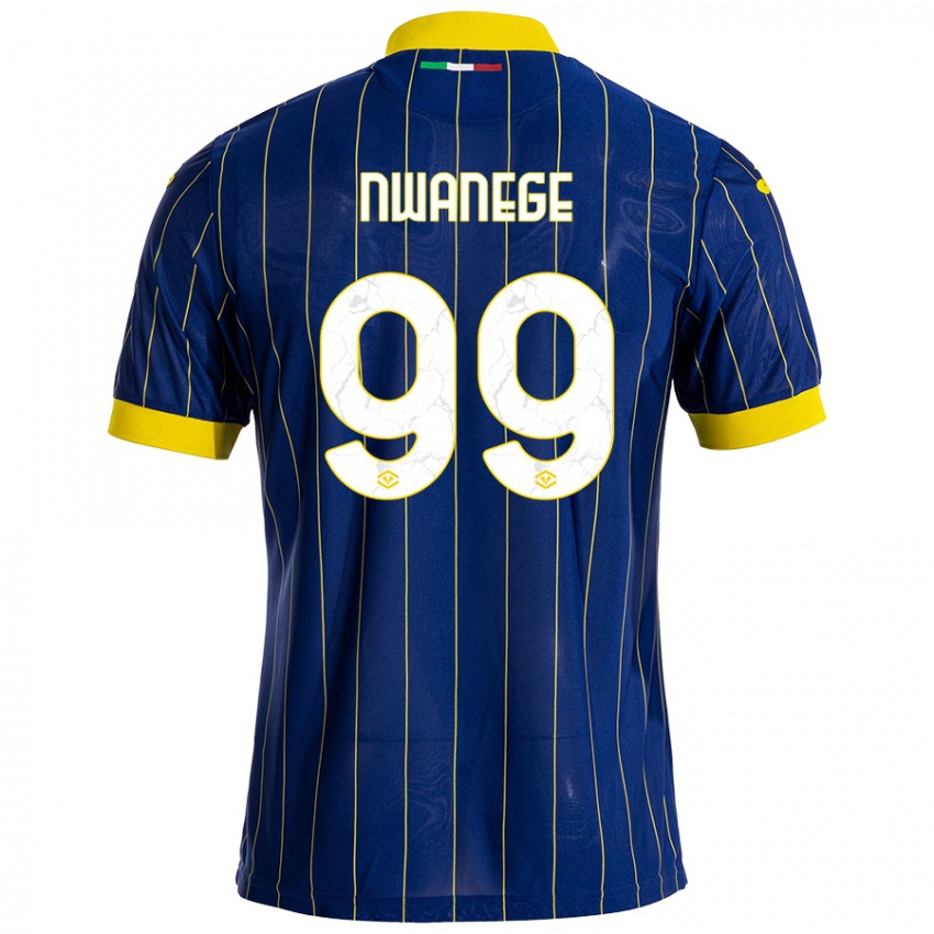 Bambino Maglia Karlson Nwanege #99 Blu Giallo Kit Gara Home 2024/25 Maglietta