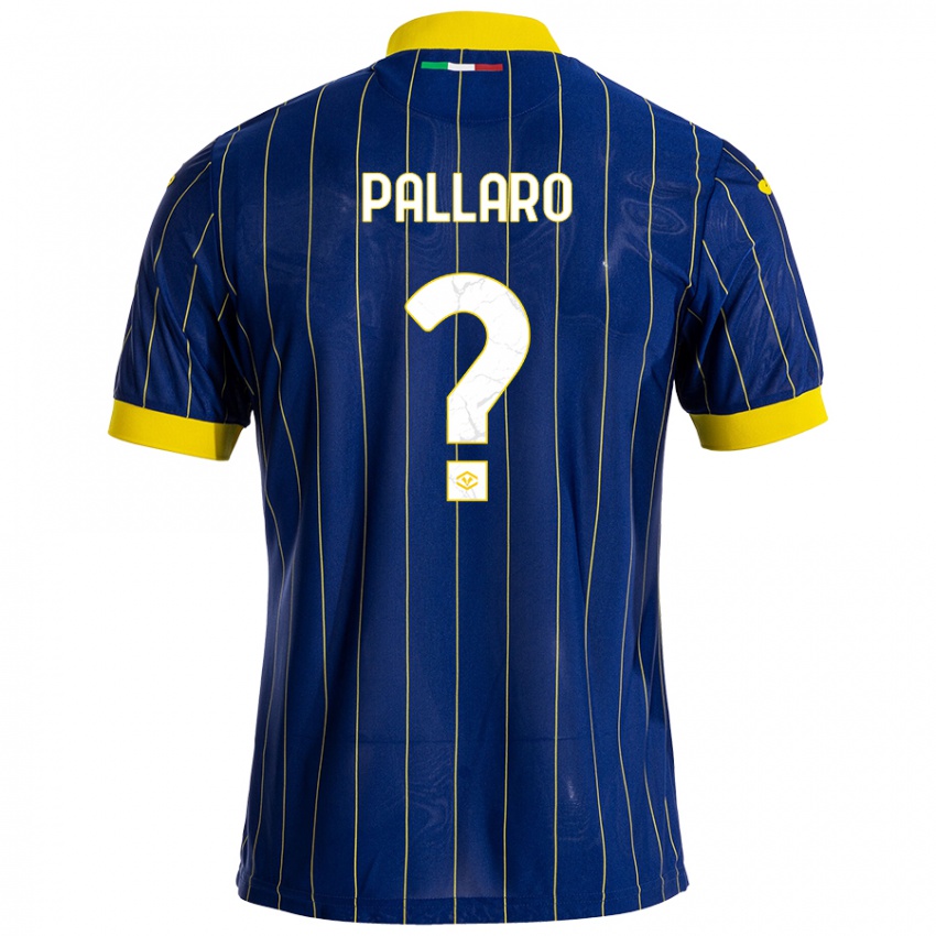 Bambino Maglia Alessandro Pallaro #0 Blu Giallo Kit Gara Home 2024/25 Maglietta