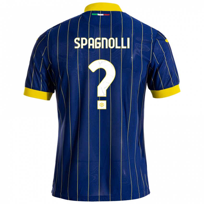 Bambino Maglia Matteo Spagnolli #0 Blu Giallo Kit Gara Home 2024/25 Maglietta