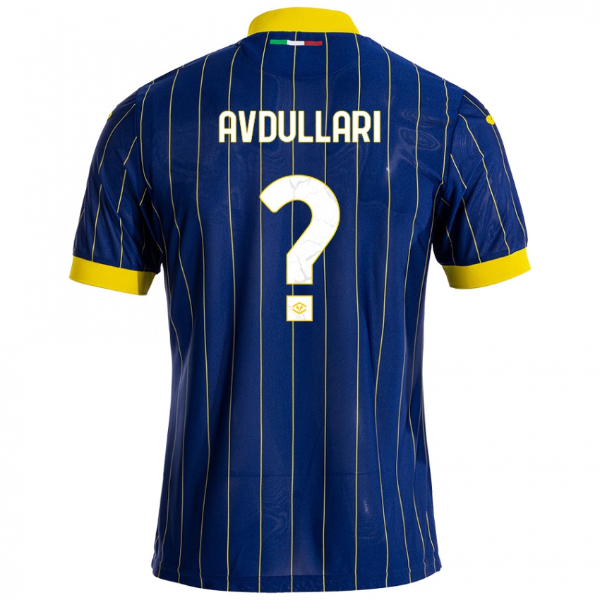 Bambino Maglia Davide Avdullari #0 Blu Giallo Kit Gara Home 2024/25 Maglietta