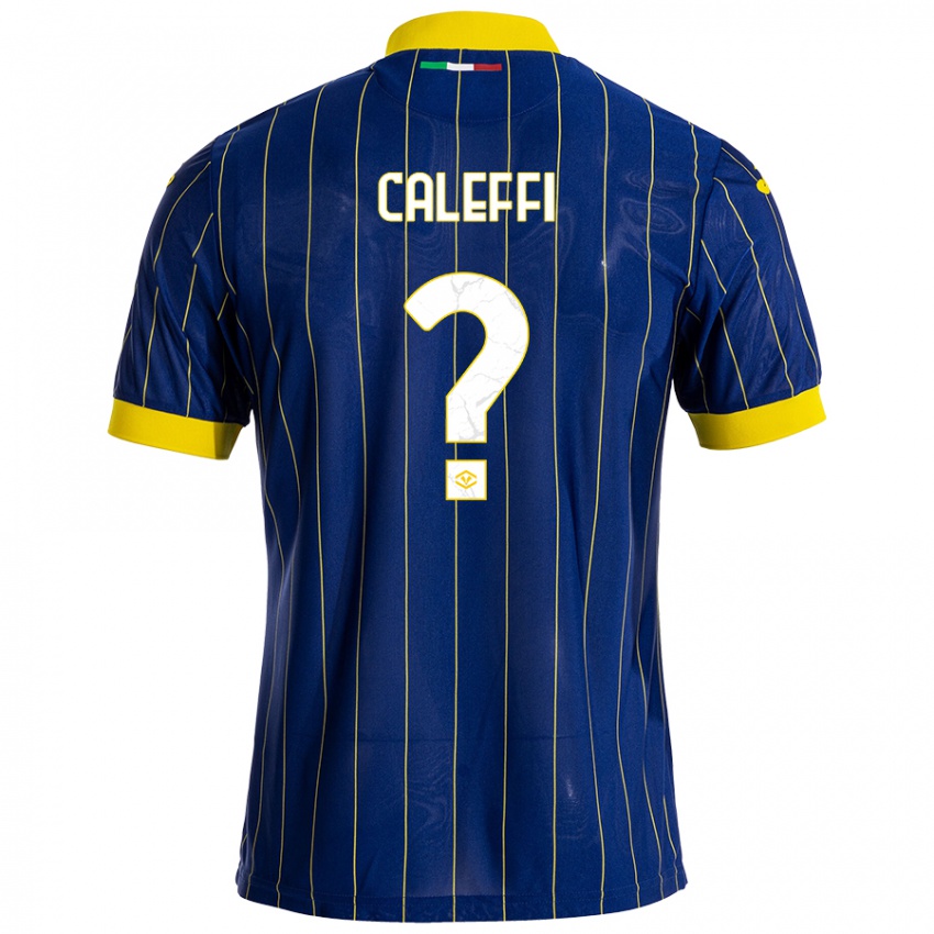 Bambino Maglia Andrea Caleffi #0 Blu Giallo Kit Gara Home 2024/25 Maglietta