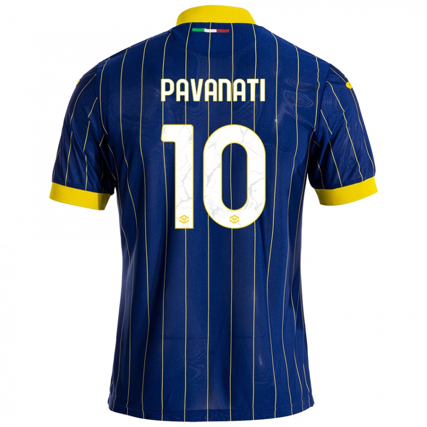 Bambino Maglia Alessandro Pavanati #10 Blu Giallo Kit Gara Home 2024/25 Maglietta