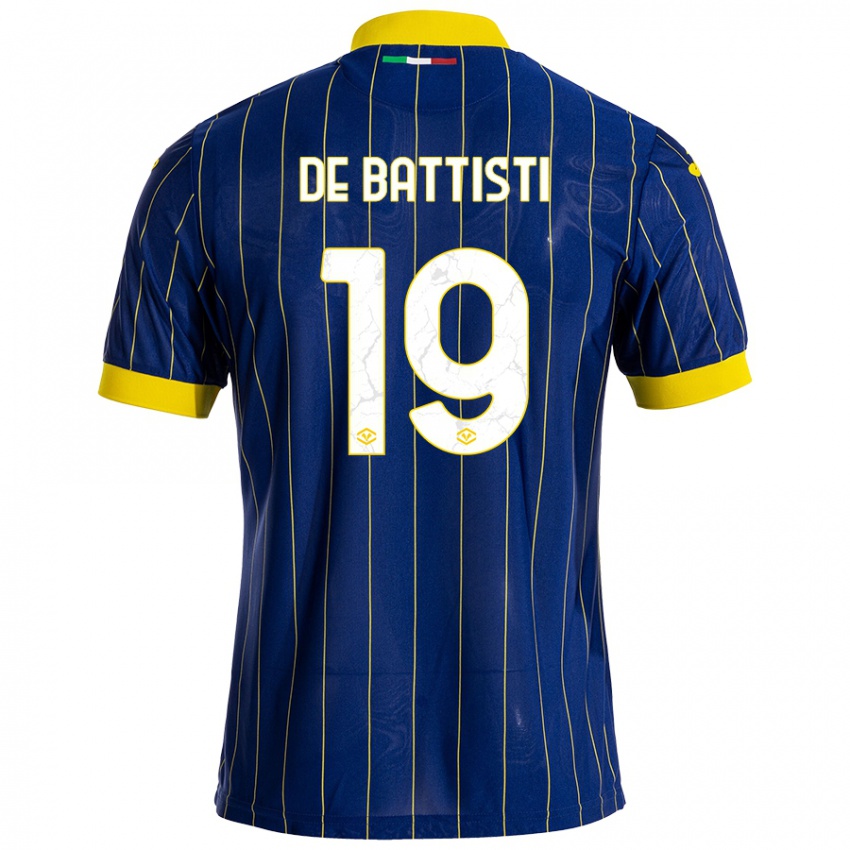 Bambino Maglia Davide De Battisti #19 Blu Giallo Kit Gara Home 2024/25 Maglietta