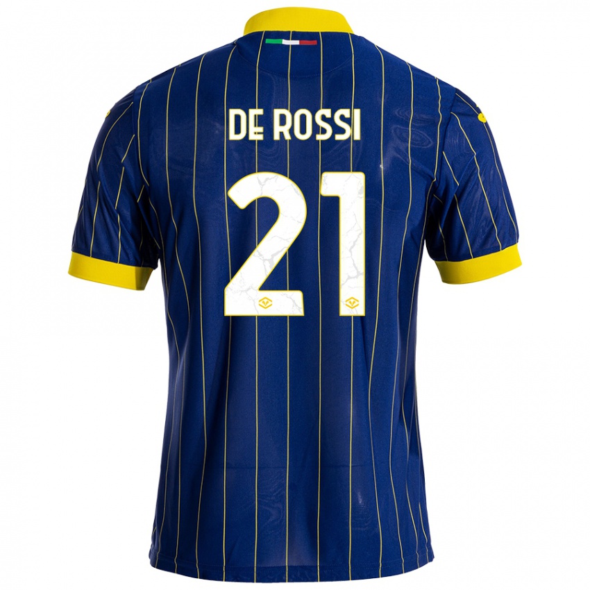 Bambino Maglia Michele De Rossi #21 Blu Giallo Kit Gara Home 2024/25 Maglietta