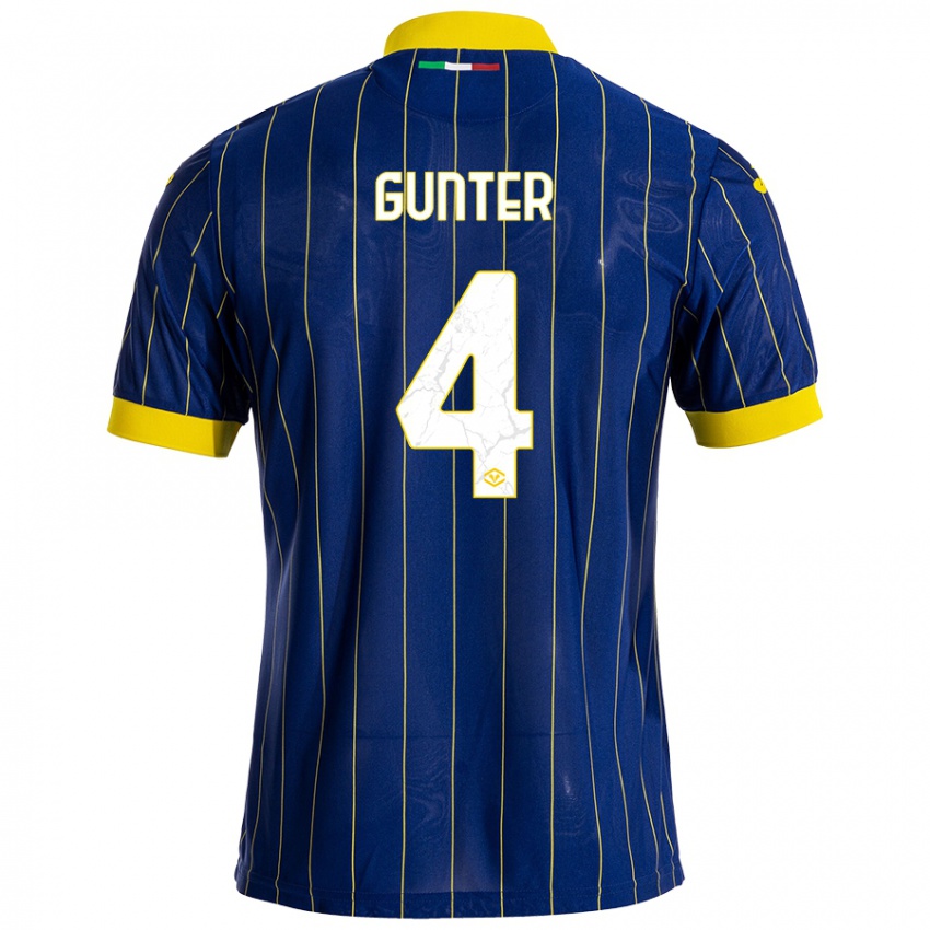 Bambino Maglia Koray Günter #4 Blu Giallo Kit Gara Home 2024/25 Maglietta