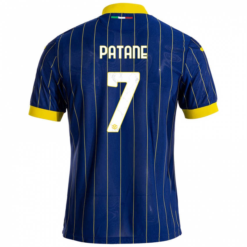 Bambino Maglia Nicola Patanè #7 Blu Giallo Kit Gara Home 2024/25 Maglietta