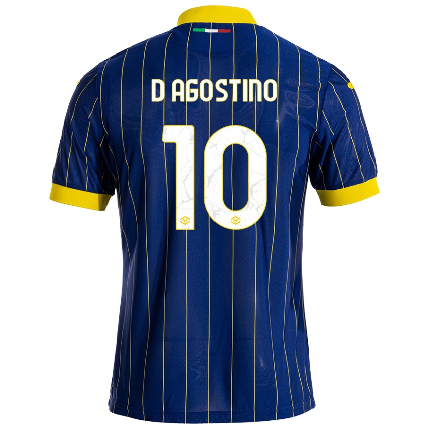 Bambino Maglia Samuele D'agostino #10 Blu Giallo Kit Gara Home 2024/25 Maglietta