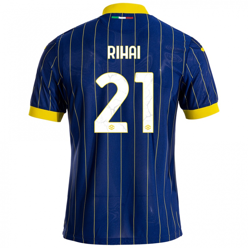 Bambino Maglia Aiman Rihai #21 Blu Giallo Kit Gara Home 2024/25 Maglietta