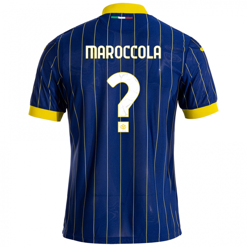 Bambino Maglia Francesco Maroccola #0 Blu Giallo Kit Gara Home 2024/25 Maglietta