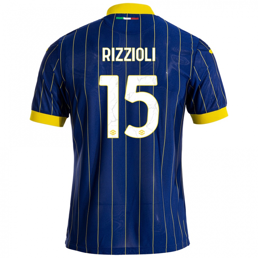 Bambino Maglia Gaia Rizzioli #15 Blu Giallo Kit Gara Home 2024/25 Maglietta