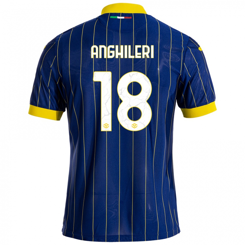 Bambino Maglia Federica Anghileri #18 Blu Giallo Kit Gara Home 2024/25 Maglietta