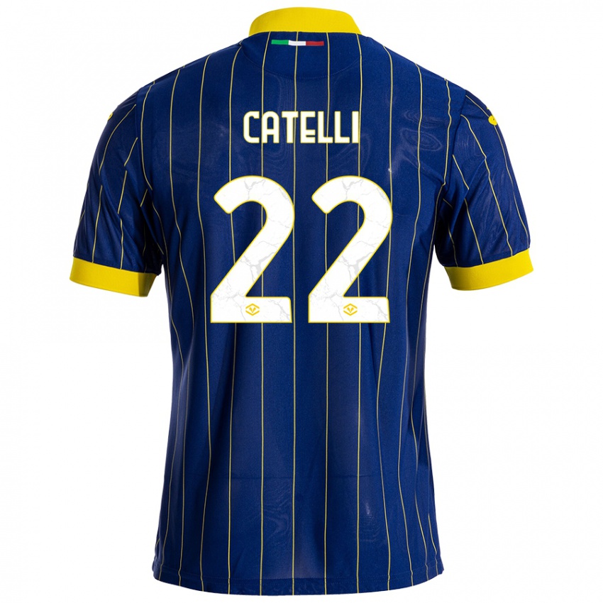 Bambino Maglia Anna Catelli #22 Blu Giallo Kit Gara Home 2024/25 Maglietta