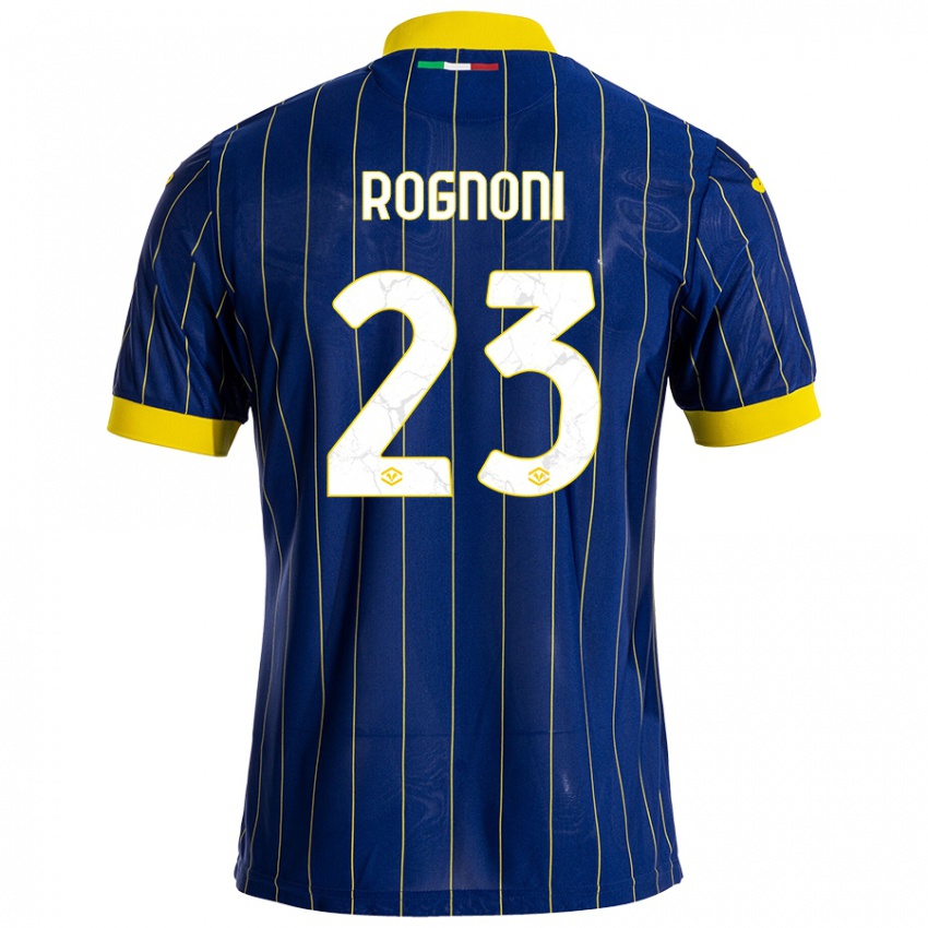 Bambino Maglia Alessia Rognoni #23 Blu Giallo Kit Gara Home 2024/25 Maglietta