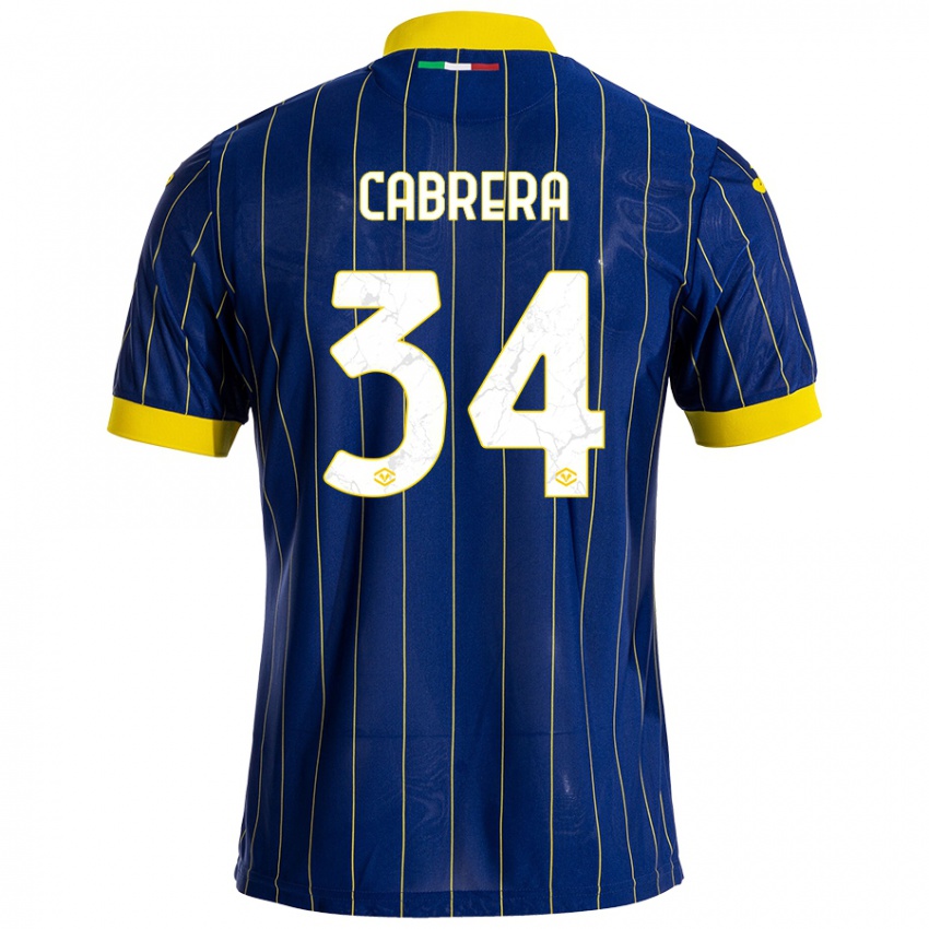 Bambino Maglia Ilena Cabrera #34 Blu Giallo Kit Gara Home 2024/25 Maglietta