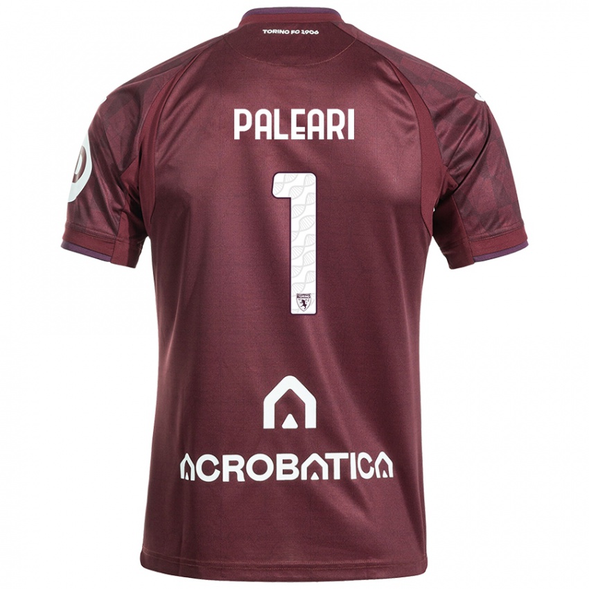 Bambino Maglia Alberto Paleari #1 Marrone Bianco Kit Gara Home 2024/25 Maglietta