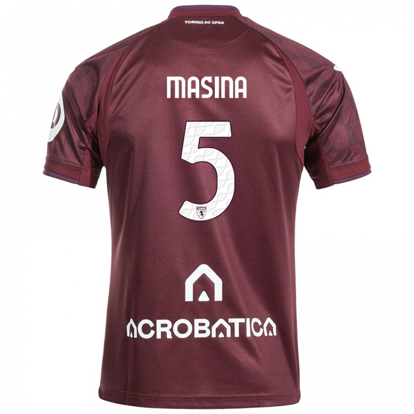 Bambino Maglia Adam Masina #5 Marrone Bianco Kit Gara Home 2024/25 Maglietta