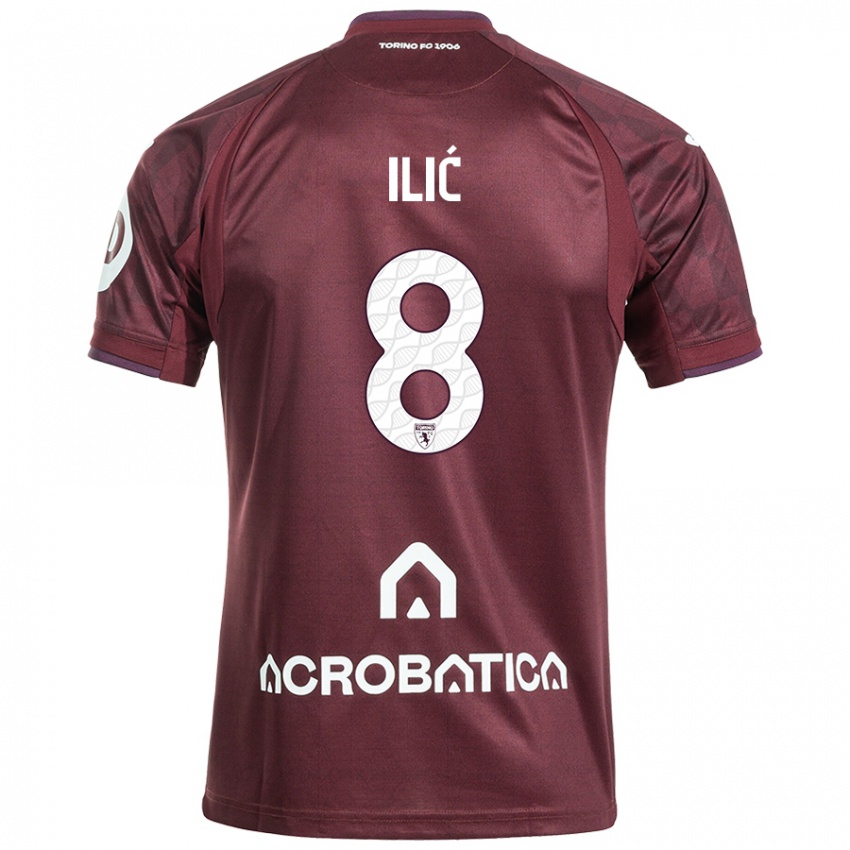 Bambino Maglia Ivan Ilić #8 Marrone Bianco Kit Gara Home 2024/25 Maglietta