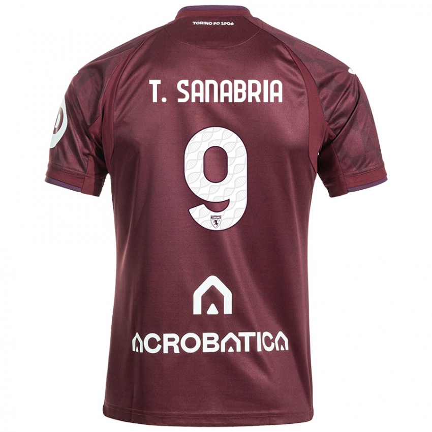 Bambino Maglia Antonio Sanabria #9 Marrone Bianco Kit Gara Home 2024/25 Maglietta