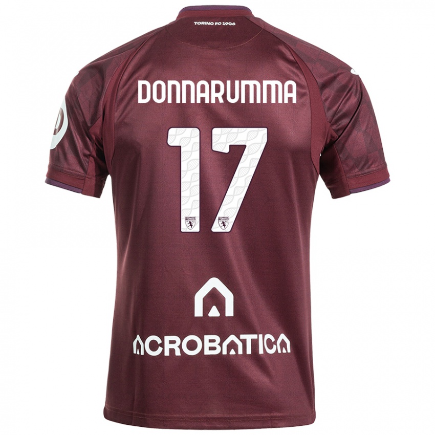 Bambino Maglia Antonio Donnarumma #17 Marrone Bianco Kit Gara Home 2024/25 Maglietta