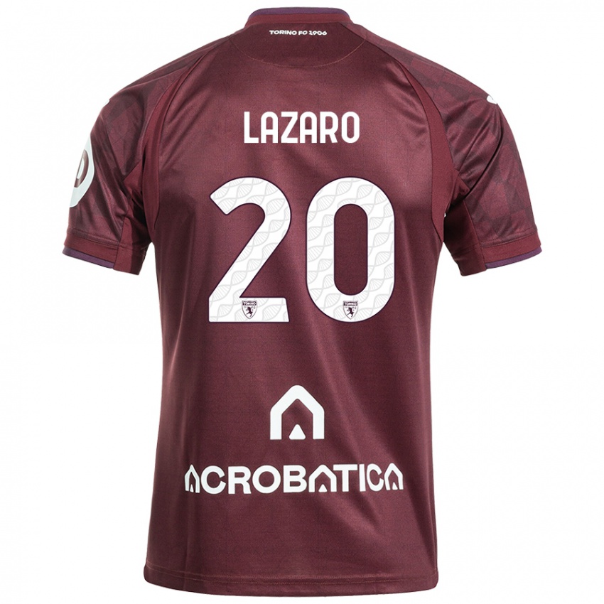 Bambino Maglia Valentino Lazaro #20 Marrone Bianco Kit Gara Home 2024/25 Maglietta