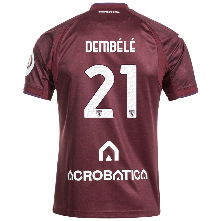 Bambino Maglia Ali Dembélé #21 Marrone Bianco Kit Gara Home 2024/25 Maglietta