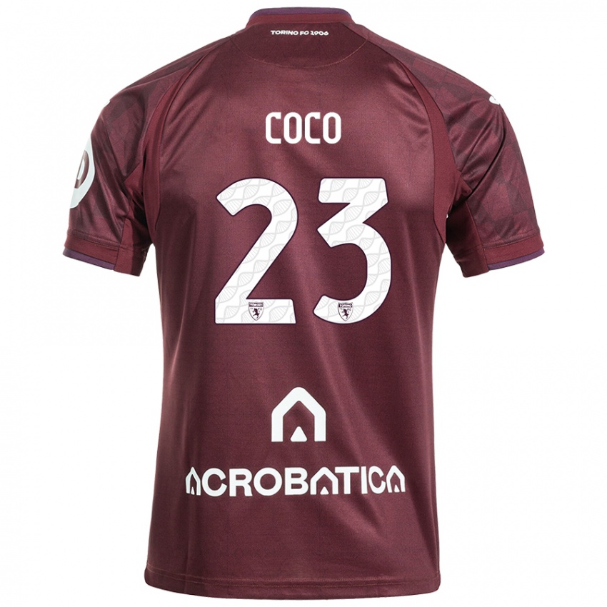 Bambino Maglia Saúl Coco #23 Marrone Bianco Kit Gara Home 2024/25 Maglietta