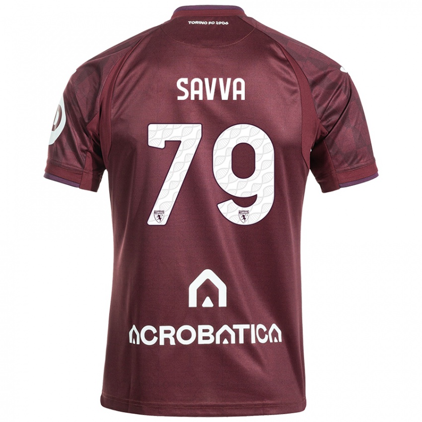 Bambino Maglia Zanos Savva #79 Marrone Bianco Kit Gara Home 2024/25 Maglietta