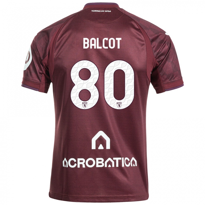 Bambino Maglia Côme Bianay Balcot #80 Marrone Bianco Kit Gara Home 2024/25 Maglietta