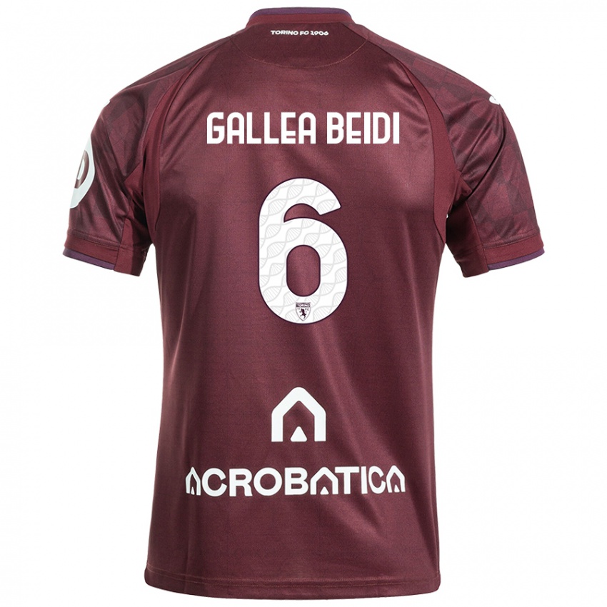 Bambino Maglia Francesco Gallea Beidi #6 Marrone Bianco Kit Gara Home 2024/25 Maglietta