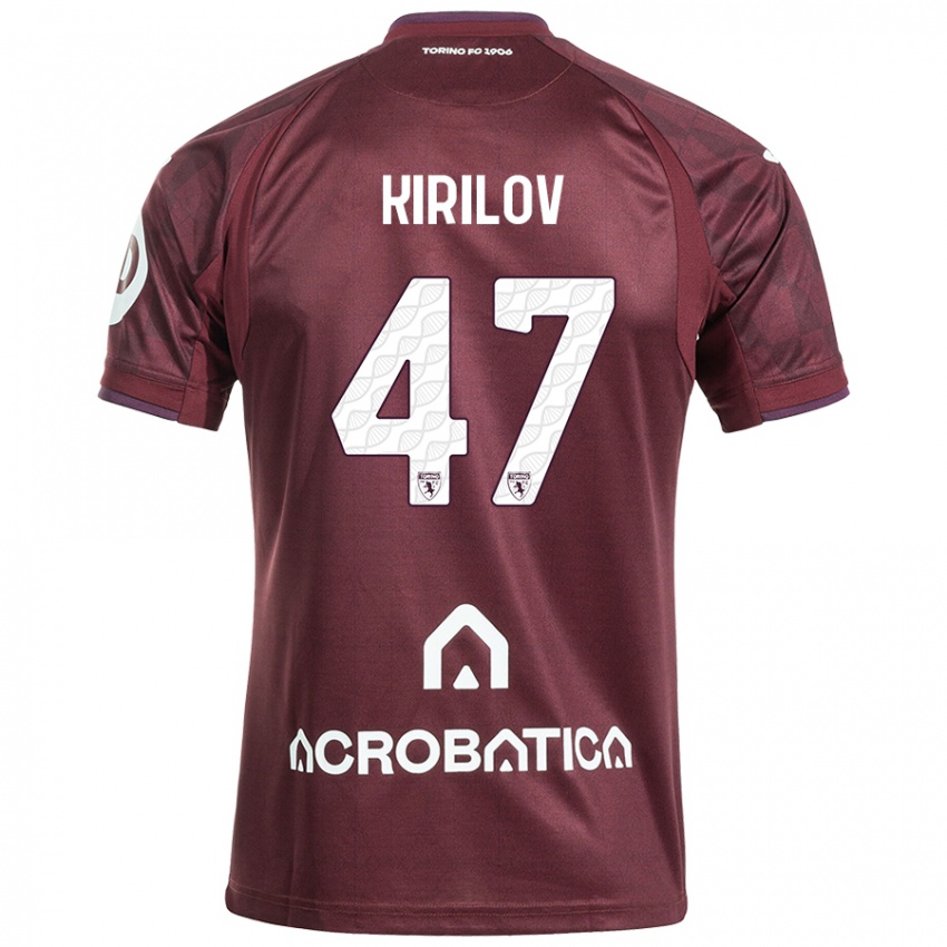 Bambino Maglia Martin Kirilov #47 Marrone Bianco Kit Gara Home 2024/25 Maglietta