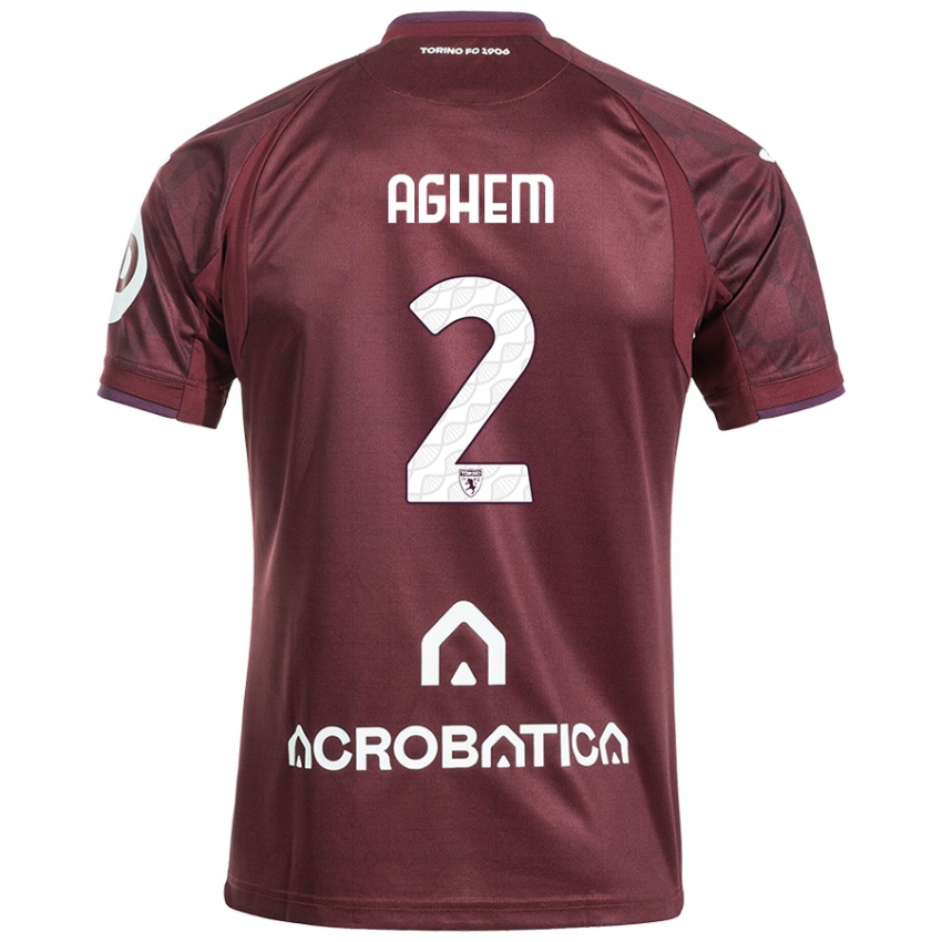 Bambino Maglia Brigitta Aghem #2 Marrone Bianco Kit Gara Home 2024/25 Maglietta