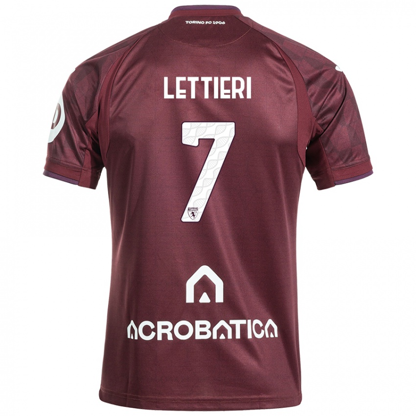 Bambino Maglia Jessica Lettieri #7 Marrone Bianco Kit Gara Home 2024/25 Maglietta