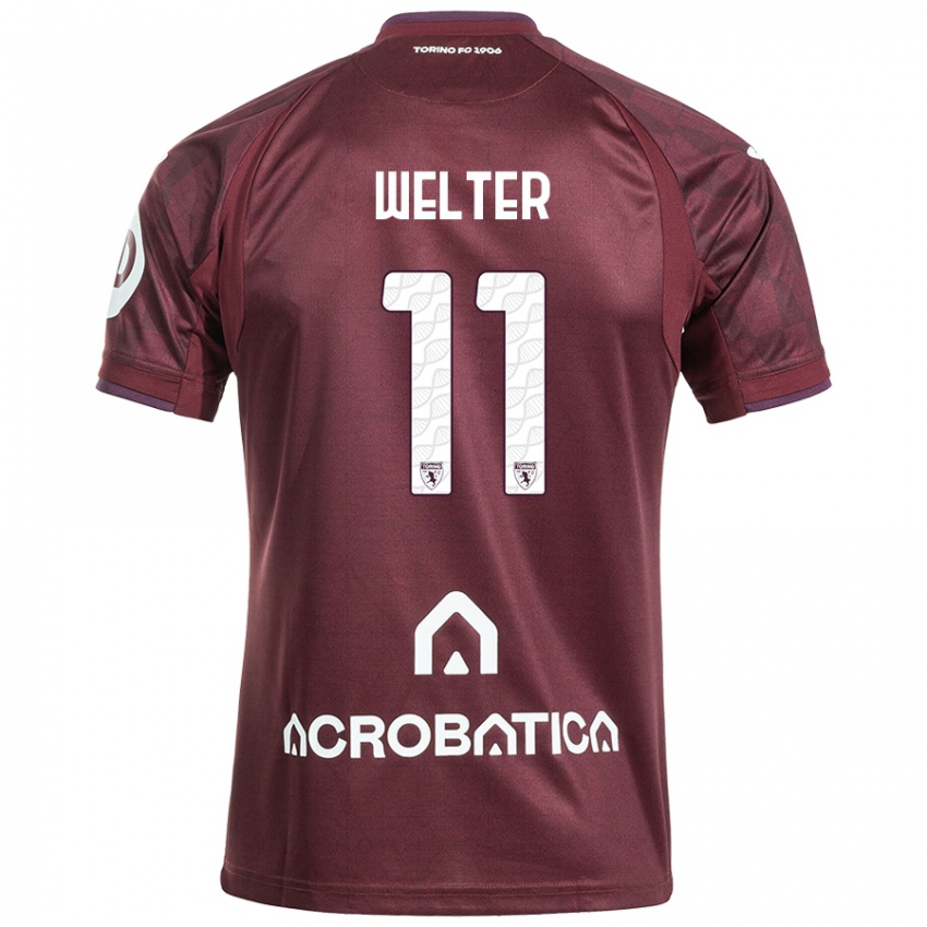 Bambino Maglia Francesca Welter #11 Marrone Bianco Kit Gara Home 2024/25 Maglietta