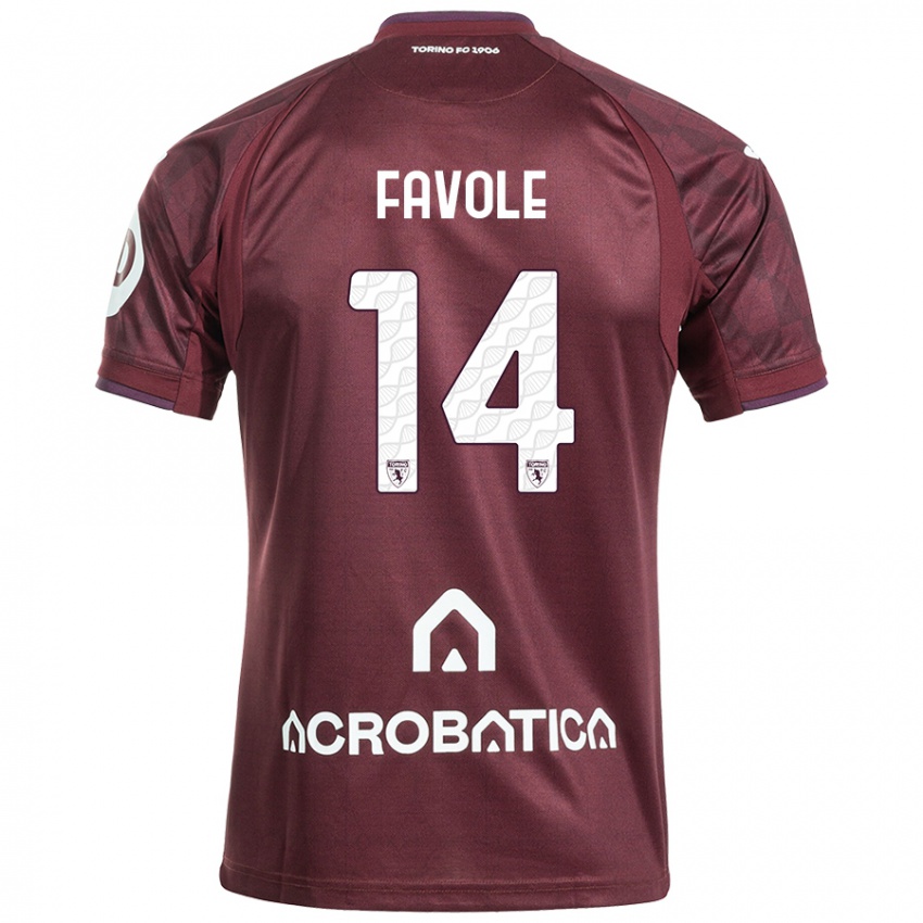 Bambino Maglia Annalisa Favole #14 Marrone Bianco Kit Gara Home 2024/25 Maglietta