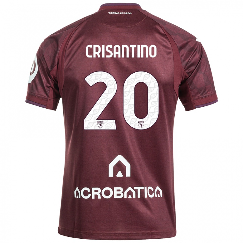 Bambino Maglia Giulia Crisantino #20 Marrone Bianco Kit Gara Home 2024/25 Maglietta