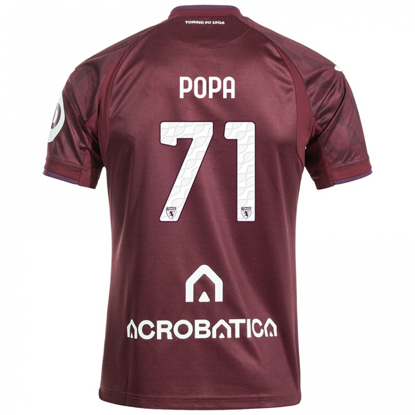 Bambino Maglia Mihai Popa #71 Marrone Bianco Kit Gara Home 2024/25 Maglietta