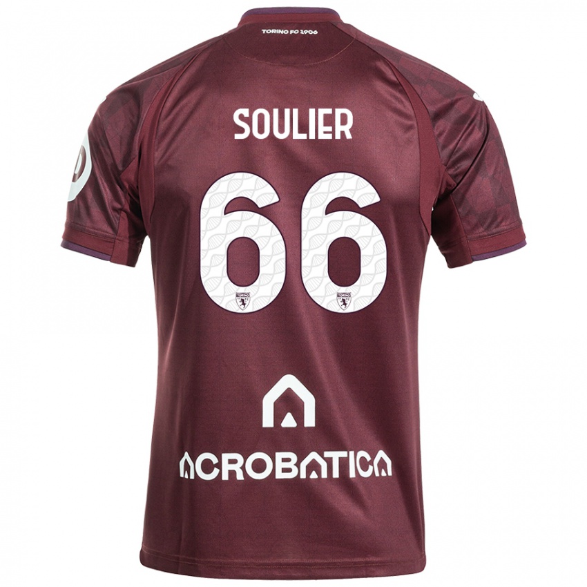 Bambino Maglia Evan Soulier #66 Marrone Bianco Kit Gara Home 2024/25 Maglietta