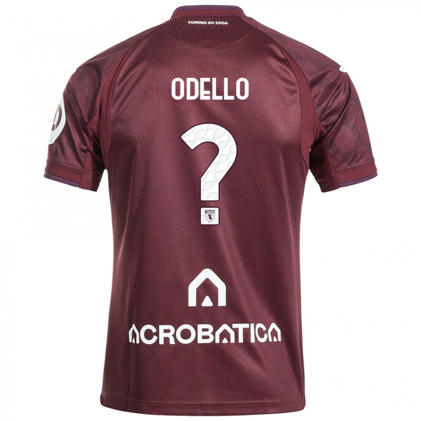 Bambino Maglia Ryan Odello #0 Marrone Bianco Kit Gara Home 2024/25 Maglietta