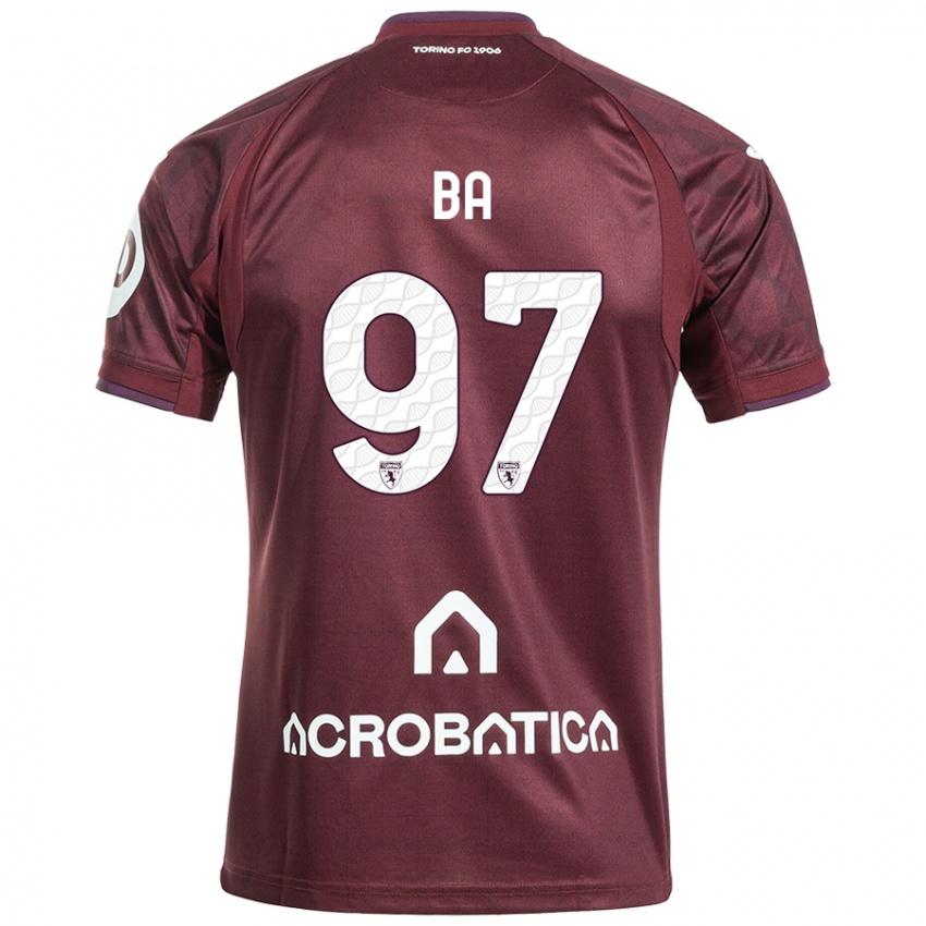 Bambino Maglia El-Hadji Ba #97 Marrone Bianco Kit Gara Home 2024/25 Maglietta