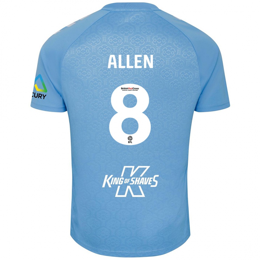 Bambino Maglia Jamie Allen #8 Blu Bianco Kit Gara Home 2024/25 Maglietta