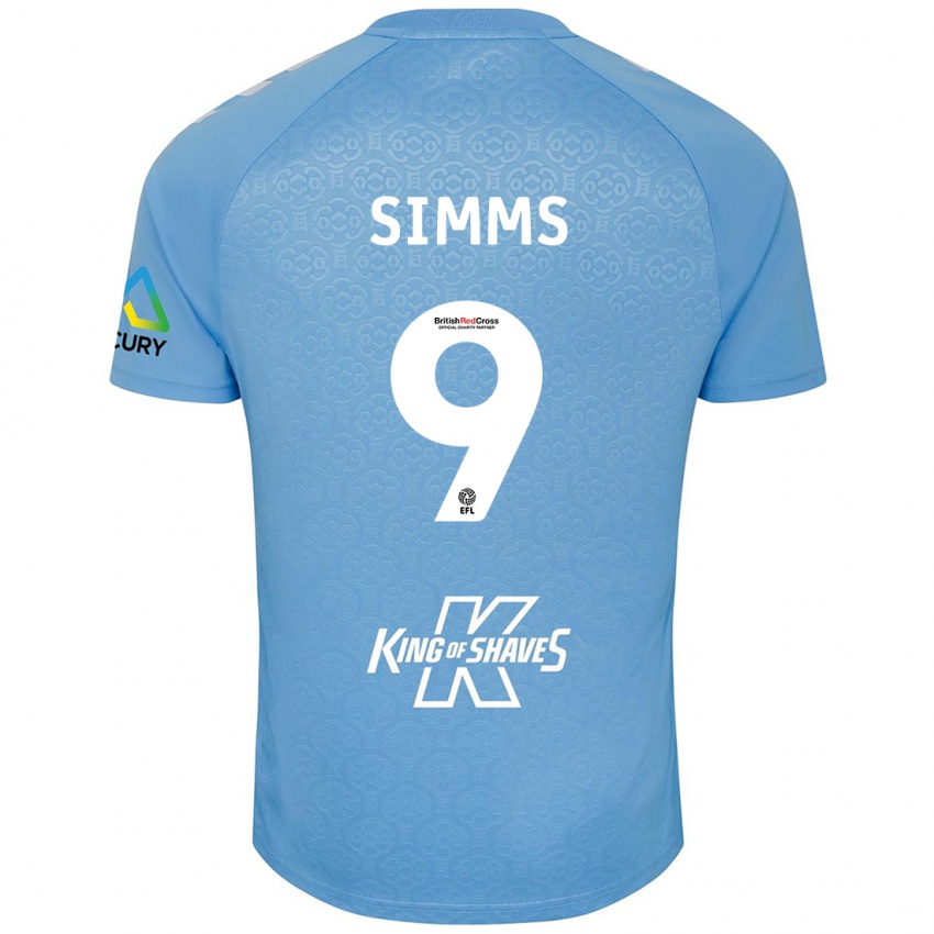 Bambino Maglia Ellis Simms #9 Blu Bianco Kit Gara Home 2024/25 Maglietta