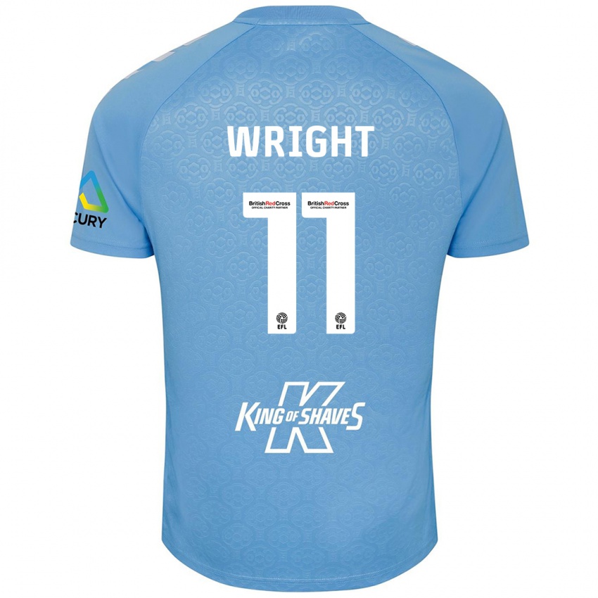 Bambino Maglia Haji Wright #11 Blu Bianco Kit Gara Home 2024/25 Maglietta