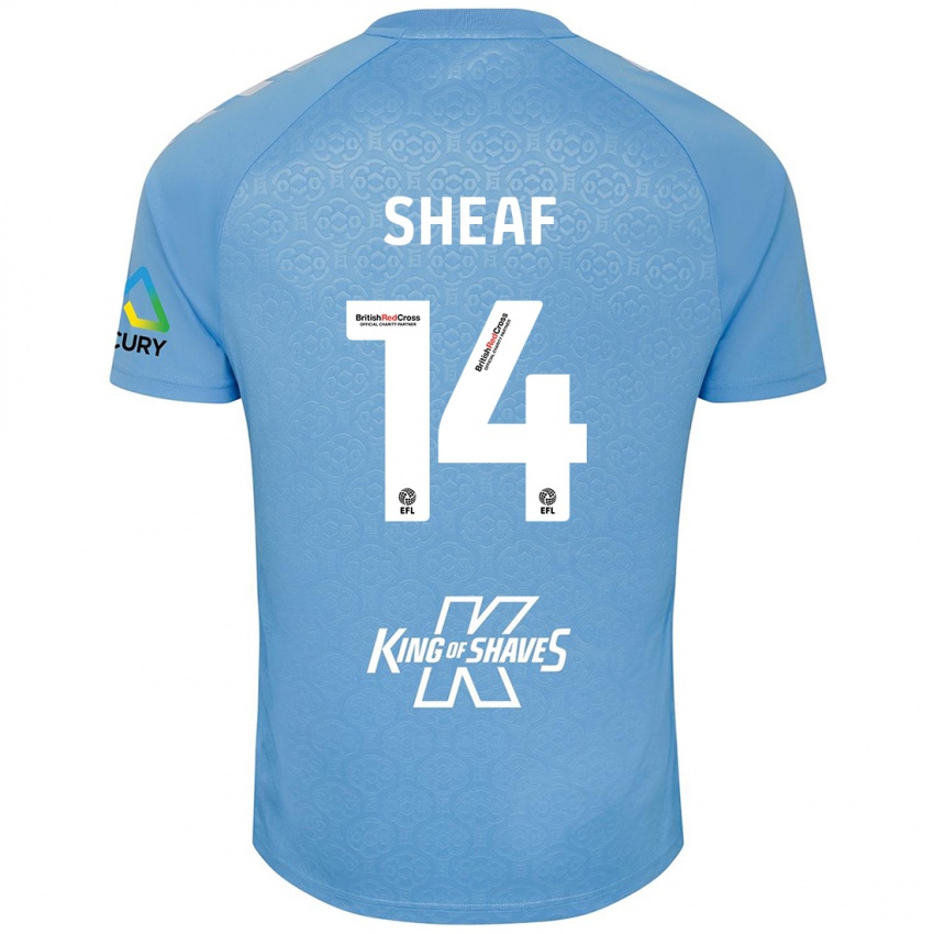 Bambino Maglia Ben Sheaf #14 Blu Bianco Kit Gara Home 2024/25 Maglietta